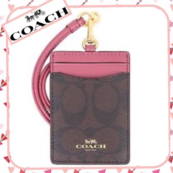 Coach Accessories - NEW Coach ID Holder Lanyard - Rouge/Brown